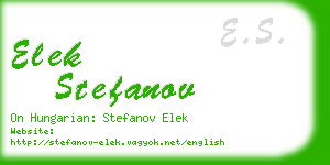 elek stefanov business card